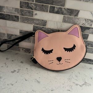 Betsy Johnson kitty wristlet bag.